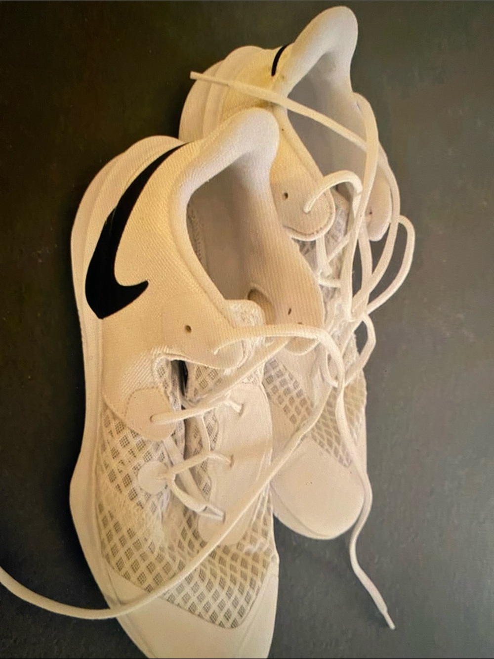 Nike Women's White Training Sneakers with Black Swoosh